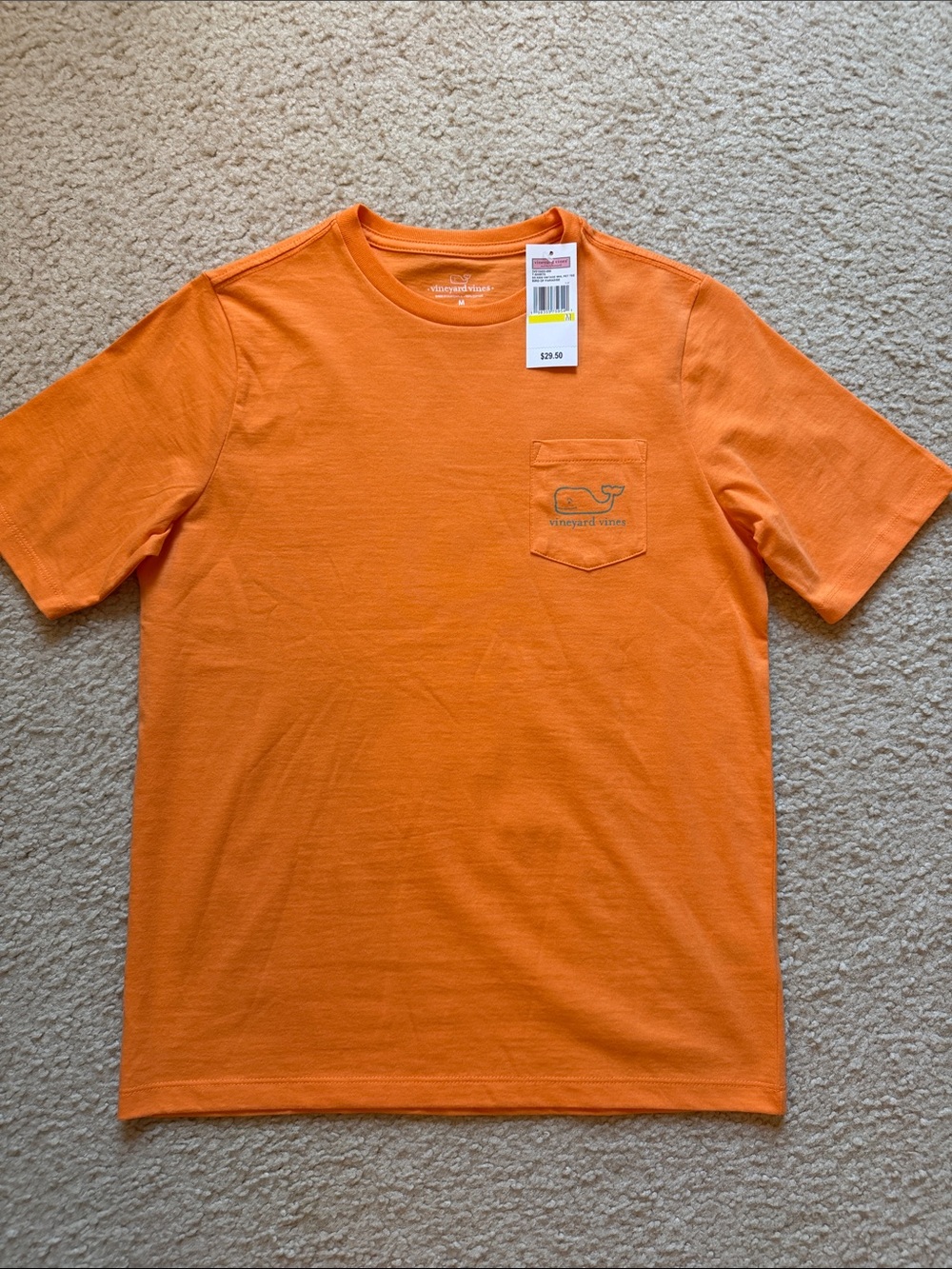 Vineyard Vines Boy’s M  Bright Orange Pocket Tee